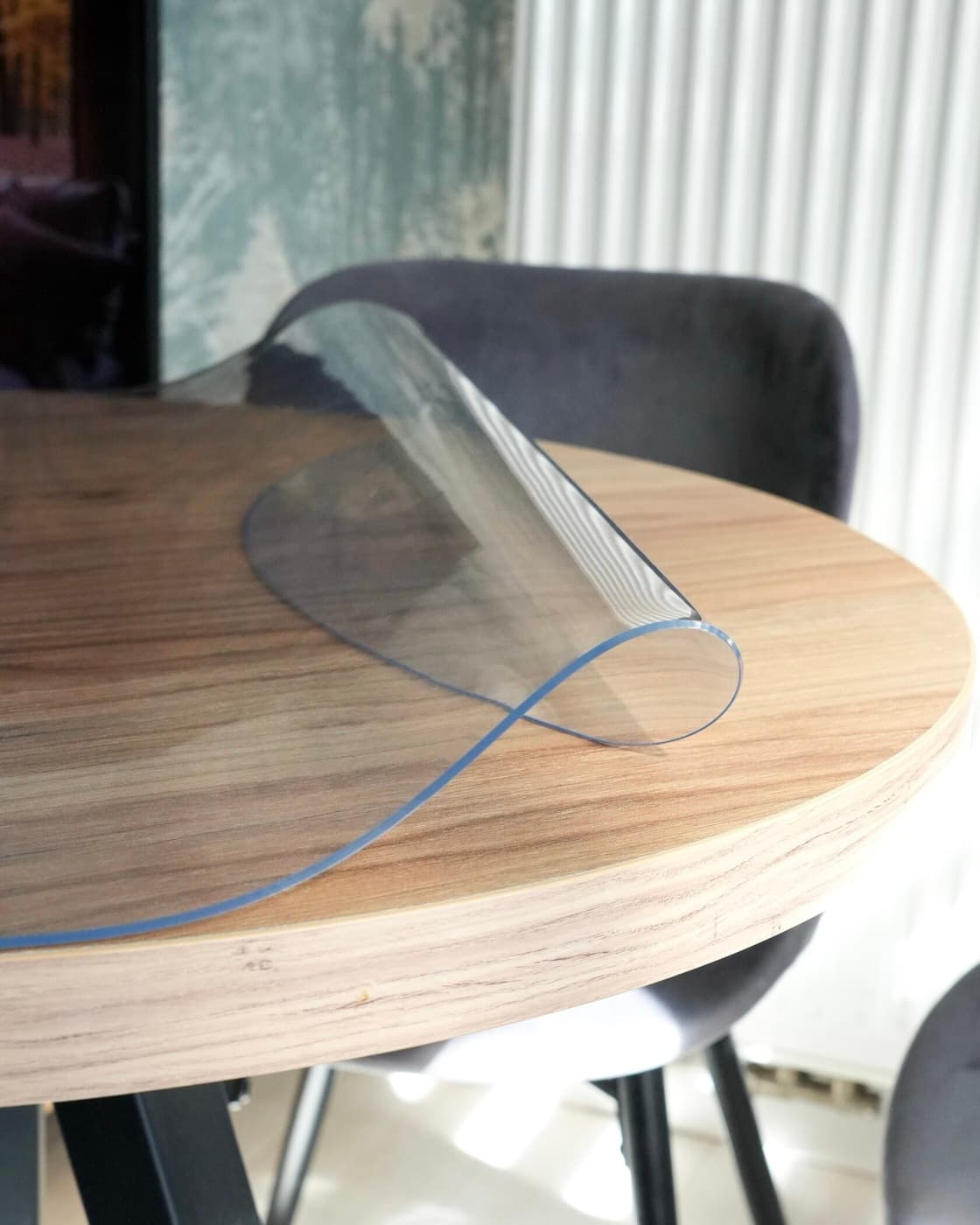 Copritavolo trasparente Ø60 cm in PVC lucido