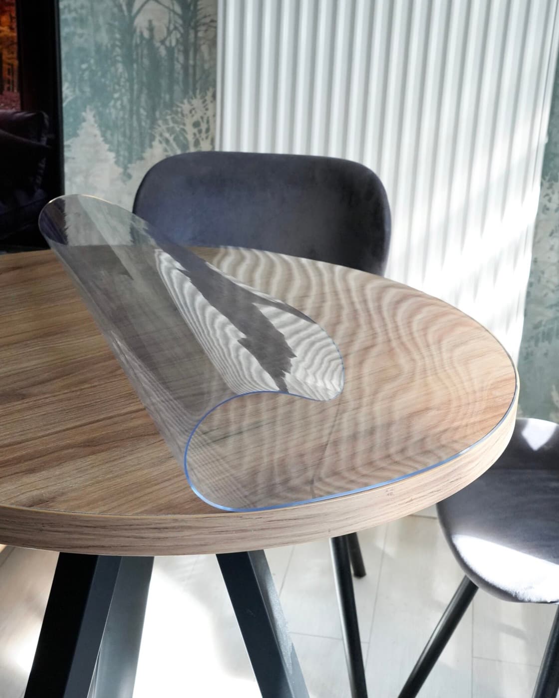 Copritavolo trasparente Ø80 cm in PVC lucido